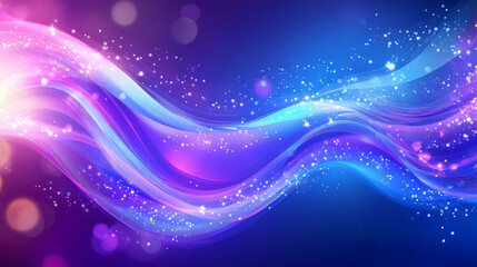 Poster - AI colorful and neon light purple and blue wave on circle digital and Technology Background with Computer Systems light blue.beautiful sparkling light futuristic