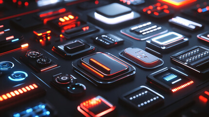 Poster - Set of Circle Abstract Digital Technology UI Futuristic HUD Virtual Interface Elements Sci- Fi Modern User For Graphic Motion, Theme Technology, Game Control,  Elements of Background Hi-tech or Design