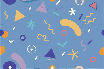 Wall Mural - abstract seamless doodle pattern filled with hand-drawn artistic textures and shapes.