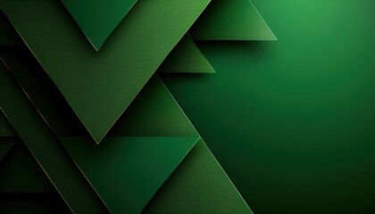 Wall Mural - Abstract elegant green geometric triangle background with golden diagonal line.