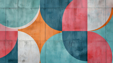 Poster - abstract background modern geometric simple on blue background for wallpaper