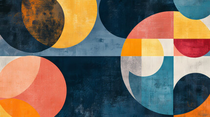 Poster - abstract background modern geometric simple on blue background for wallpaper