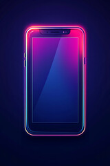 Poster - A vibrant, neon-styled smartphone illustration on a dark background.
