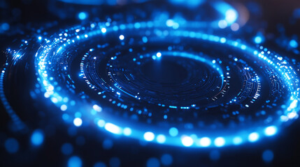 Poster - Abstract circle circuit board speed futuristic modern on blue background for entering topics and information
