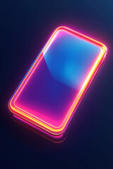 Poster - A vibrant, glowing smartphone design with neon accents against a dark background.