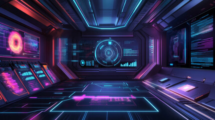 Poster - abstract technology ui futuristic concept world digital hud interface hologram elements of digital d