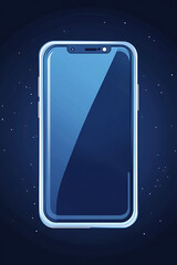 Poster - A sleek smartphone design with a blue frame against a starry background.