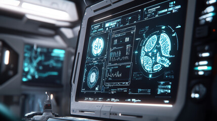 Aufkleber - abstract technology science concept human data health digital : hud interface elements of medicine analysis Doctor,medical,physician and percent vitality innovation on hi tech future design background
