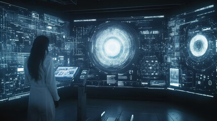 Poster - abstract technology ui futuristic concept hud interface hologram elements of digital data chart 