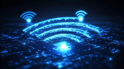 Poster - Abstract technology digital futuristic concept 6g sixth generation wireless communication technology network connection high speed internet communication on a modern background