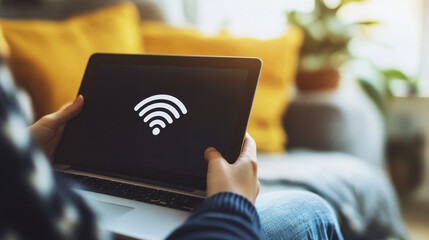 Poster - Abstract technology digital futuristic concept 6g sixth generation wireless communication technology network connection high speed internet communication on a modern background
