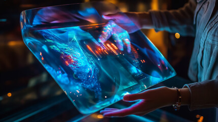 Poster - abstract technology ui futuristic concept hud interface hologram copy space of digital innovation on hi tech future design background