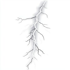 Poster - An artistic illustration of a striking lightning bolt against a stark white background, showcasing intricate details.