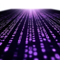 Poster - Abstract digital landscape of purple binary code, creating a futuristic and technology-inspired mood.