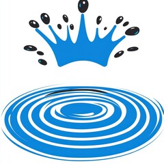Poster - A vibrant blue splash with droplets, creating a visually striking water ripple effect.