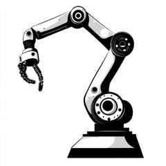 Poster - A sleek, modern robotic arm designed for precision tasks, showcasing a futuristic aesthetic.