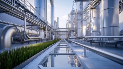 Poster - Industrial units designed to capture carbon dioxide from the air in action, promoting environmental sustainability and clean energy