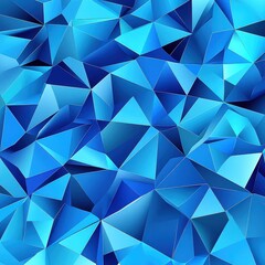 Poster - A stunning abstract texture featuring a vibrant array of blue geometric shapes, creating depth and visual interest.