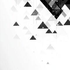 Poster - Abstract monochrome design featuring triangular shapes and dynamic patterns in black and white.