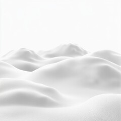 Poster - Abstract landscape of smooth white hills under a bright and serene atmosphere.