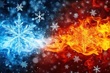 Wall Mural - Fire and Ice Opposites Attract