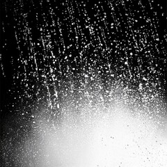 Poster - A mesmerizing black and white abstract image depicting a cascade of shimmering droplets.
