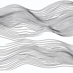 Poster - Abstract black line wave patterns on a white background, creating a modern and artistic aesthetic.
