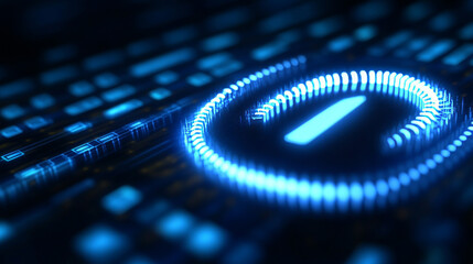 Poster - Abstract circle digital hud interface computing computer or internet network percentage loading on blue background futuristic hi tech background