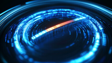 Poster - Abstract circle digital hud interface computing computer or internet network percentage loading on blue background futuristic hi tech background