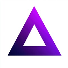 Poster - Stylized purple triangle symbol with gradient effect on a white background.