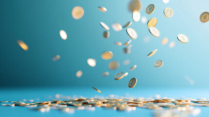 Poster - Abstract circle digital concept ideas fintech financial technology money transfer modern innovation on the blue background