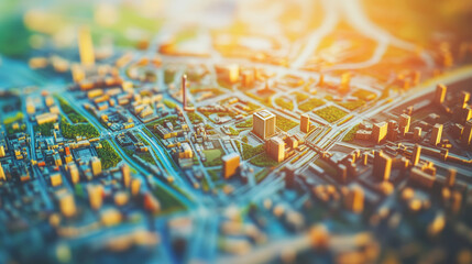 Poster - concept AI such as physical intelligence on the map using AI people around the world iot technology internet of things on a blue background, futuristic, beautiful