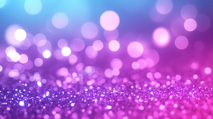 Wall Mural - Pink and blue bokeh lights with sparkles. Holiday celebration background