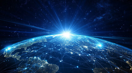 Poster - abstract technology digital futuristic concept world 5g wireless communication technology network co