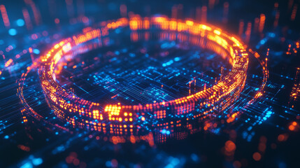Poster - abstract world circle circuit board speed futuristic modern on blue background