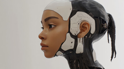 Poster - abstract technology futuristic concept of digital human body digital ai future design on hi tech background.