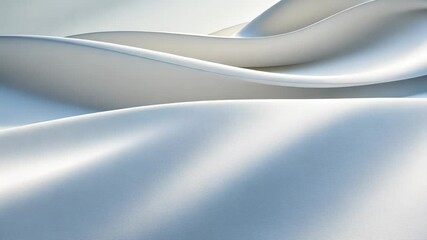Poster - Flowing white silk fabric draping elegantly in soft curves and gentle waves