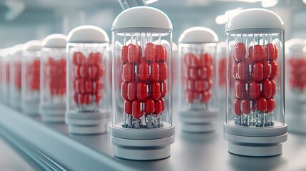 Poster - A photostock of a futuristic concept of nanobots in the bloodstream
