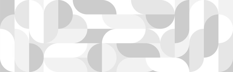 Wall Mural - white trendy seamless background of circles and squares in modern scandinavian style. cover of gray 
