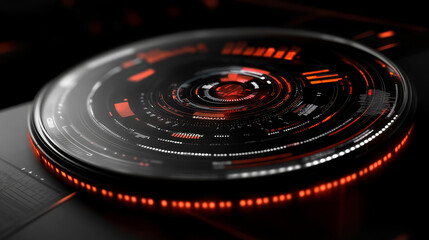 Poster - abstract technology ui futuristic concept hud interface hologram elements of digital data chart, communication, computing and circle percent vitality innovation on hi tech future design background
