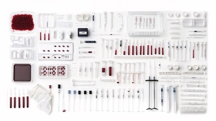 Poster - a photostock of a sterile blood collection kit, isolated