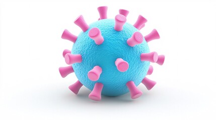 Poster - A photostock of a colorful 3D-rendered model of a virus
