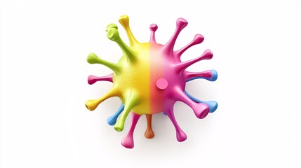 Poster - a photostock of a colorful 3d-rendered model of a virus