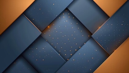 Wall Mural - Abstract blue horizontal banner background with blue and orange diagonal geometric shape 