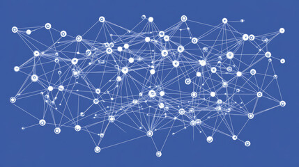 Poster - Modern abstract network map dot science connection technology internet and graphic design. on hi tech future blue background. for template,web design wallpaper,poster,presentation.Vector illustration