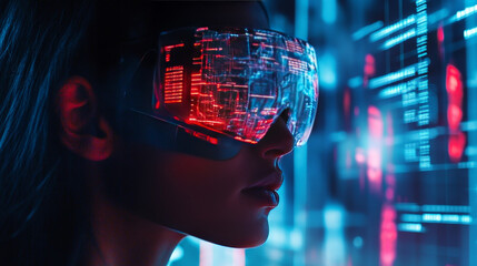 Poster - abstract technology ui futuristic concept human digital DNA health care of hud interface hologram elements of digital data chart, communication,innovation on hi tech future design background