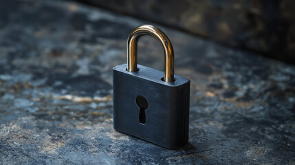 Poster - Abstract technology world cyber security privacy information network concept padlock protection digital network internet link on hi tech blue future background