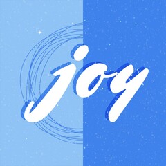 Poster - Animated minimalistic greeting card with the inscription Joy