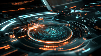 Poster - abstract technology concept global network connection futuristic earth globe virtual hologram commun
