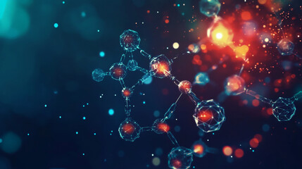 Poster - abstract healthcare icon digital medical medicine and science concept innovation technology molecula